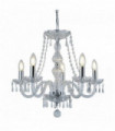 Hale 5-light chandelier, clear chrome-plated crystal fittings