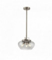 Suspension boule 3 ampoules argent satiné / transparent