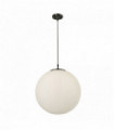 Suspension atom 1 ampoule dia 30cm verre opale noir