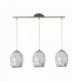 White glass crackle pendant light 3 bulbs