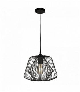 Sospensione gabbia campana 1 lampadina gabbia - nero opaco