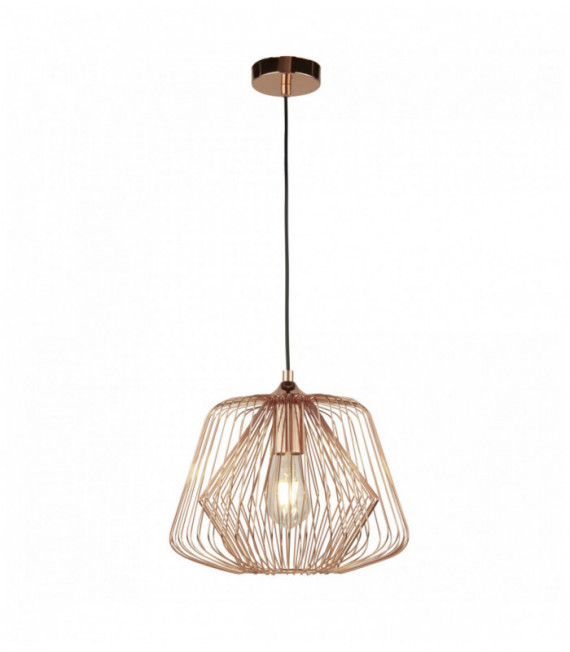 Bell cage suspension 1 bulb cage - shiny copper