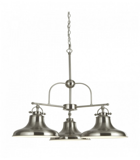 Industrie Suspension dallas 3 Satinsilber-Lampen