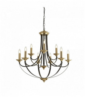 campanile 9 Sospensione bronzo scuro e bulbi marrone