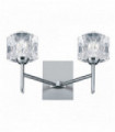 Applique ice cube led - 2 ampoules verre transparent argent satiné