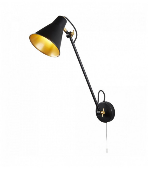 einstellbar Glühbirne 1 schwarz matt gold