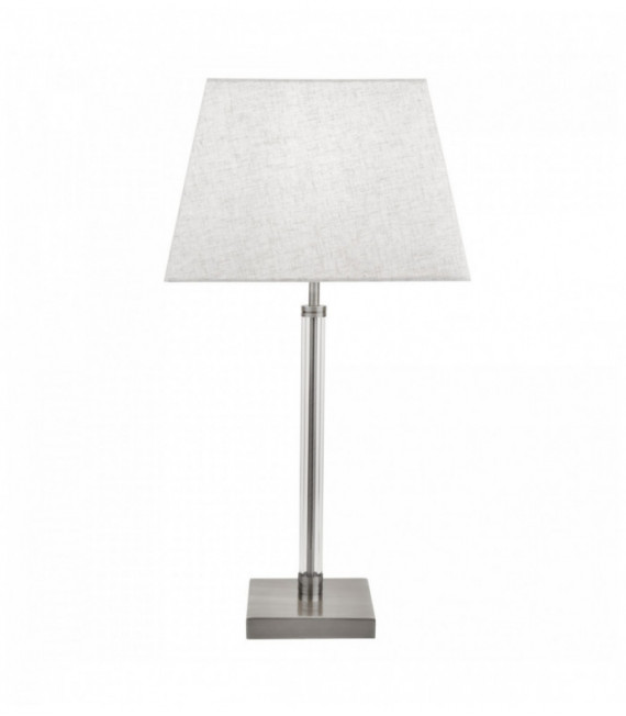 Lampe de table siena avec cadre cyclinder transparent - nickel satiné