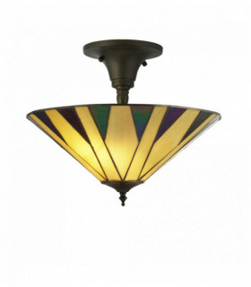 Plafonnier charleston tiffany jaune / multi