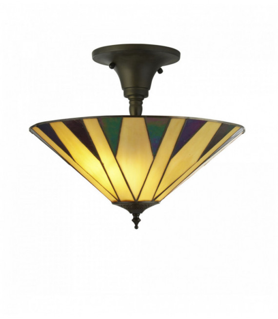 Yellow / multi charleston tiffany ceiling lamp