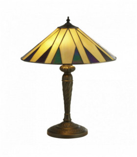 Tiffany lámpara de mesa de sombrero amarillo multi