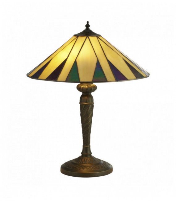 Tiffany Tischlampe gelber Hut Multi