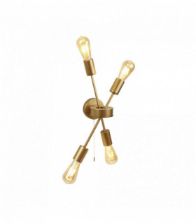 Alpha 4-light matte gold wall light