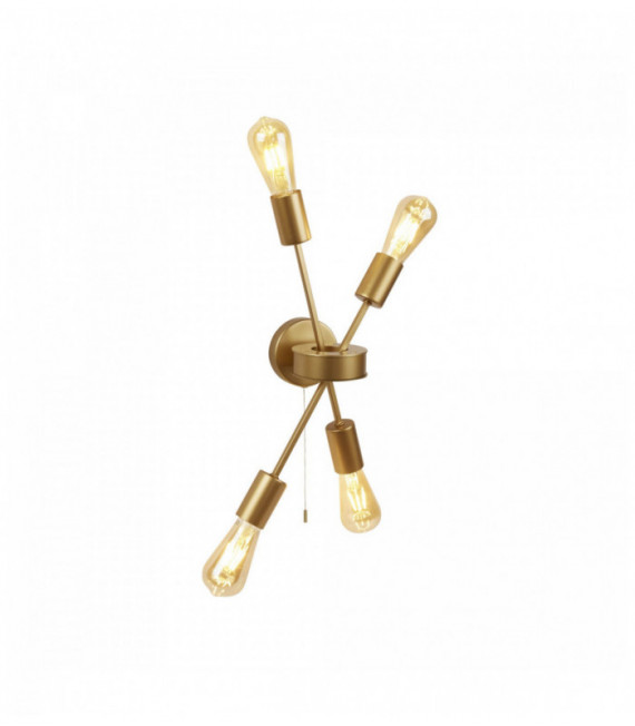 alpha-Wandleuchte 4 Ampullen Mattgold