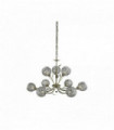 Bellis ii ceiling light - decorative glass shade on the ceiling of 9 antique brass bulbs