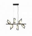 Suspension rosewell 6 ampoules noir mat et opale