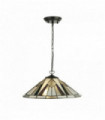 Gatsby tiffany 2-bulb pendant light bronze / black / transparent / white / multi