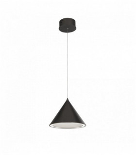 Conical led pendant light 1 bulb - black