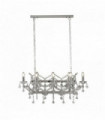 Suspension florence 8 ampoules cristal transparent chrome