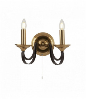 Belfry wall light 2 bulbs - dark bronze and brown