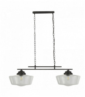 Suspension 2 schwarz Glühbirnen Schule mit Glas glear
