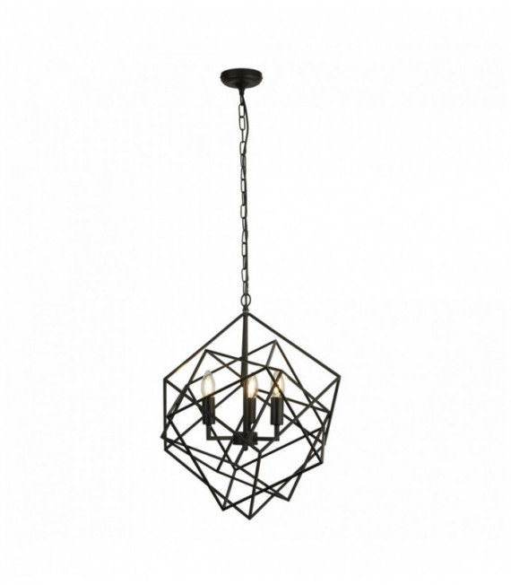 Suspension 3 Würfel schwarze Rahmen geometrische Würfel Glühbirnen