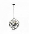 Suspension cube 3 ampoules géométrique cube cadre noir