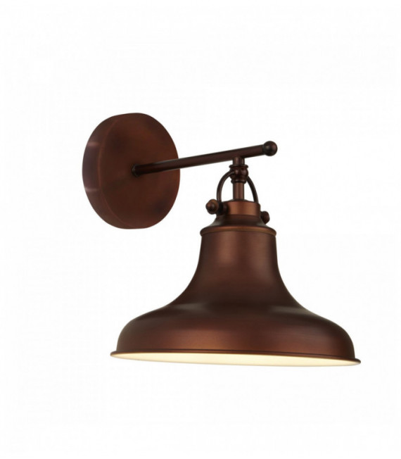 Applique murale industrielle dallas 1 ampoule brun antique