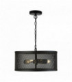 Suspension tambour 3 ampoules résille noir mat