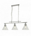 Suspension pyramide 3 ampoules cc abat-jour en verre transparent