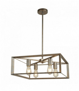 Heaton pendant light 4 bulbs gold brushed silver finish