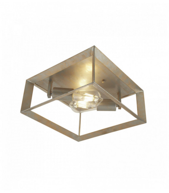 oro soffitto Heaton 2 lampadine finitura argento satinato