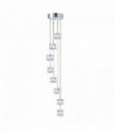 Suspension ice cube led - abat-jour en verre transparent multi-gouttes 8 ampoules chrome