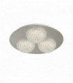 Plafonnier led rond celestia 3 ampoules - feuille d'argent avec acrylique transparent