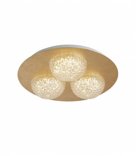 LED Alrededor de Celestia techo 3 ampollas - pan de oro con acrílico transparente