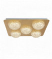 Celestia led ceiling light 5 bulbs - gold leaf with transparent acrylic