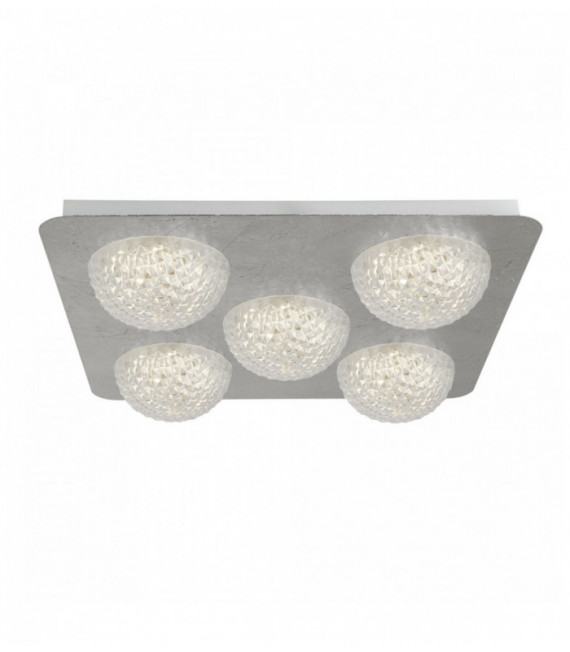 Celestia led ceiling light 5 bulbs - silver leaf with transparent acrylic