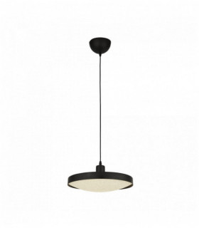 piattino sospensione LED - nero con il cristallo diffusore sabbia