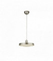 Suspension led soucoupe - argent avec diffuseur de sable en cristal