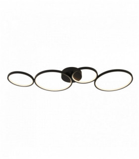 4 lampade LED anello circo soffitto, nero opaco