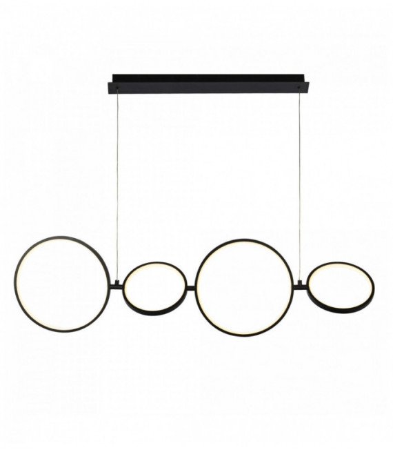 anillo circo suspensión bombillas LED 4, negro mate