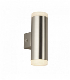 Parete esterna 2 lampadine a LED e argento satinato portico