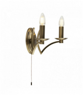 Antique brass ascot 2-light wall light
