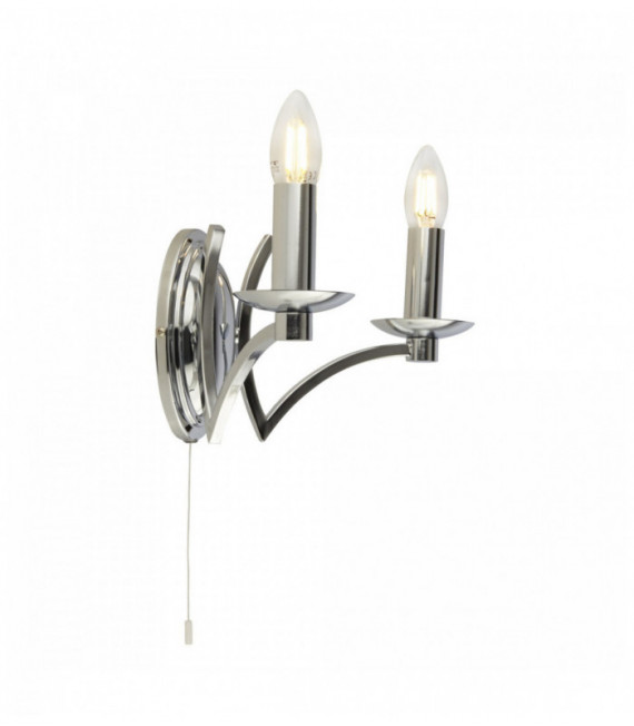 Applique murale ascot 2 ampoules chrome