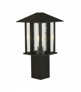 Poteau d'extérieur venice 1 ampoule hauteur 450 mm - noir avec verre à eau