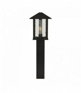 Poteau d'extérieur venice 1 ampoule hauteur 740mm - noir avec verre à eau