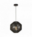 1-light wicker pendant, black wicker