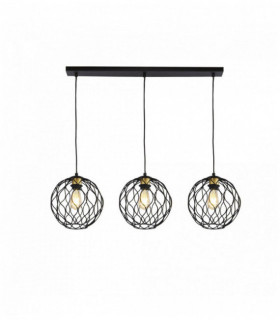 Gehänge Finesse 3 Lampen mit Well bar - schwarz mit goldenen Ärmeln