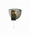 Applique murale double couche en nid d'abeille 1 ampoule - extérieur noir avec intérieur doré