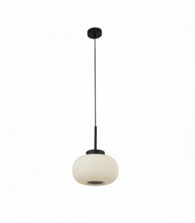 Suspension Lumina eine Birne mit mattiertem Glas striated