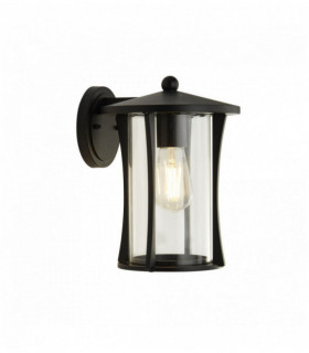Outdoor wall lamp pagoda 1 bulb - black with transparent glass